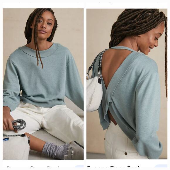 PILCRO RYANNE OPEN BACK TWIST SWEATSHIRT, SIZE M - Picture 1 of 8